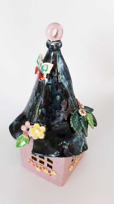 lampášik - domček ružový 3