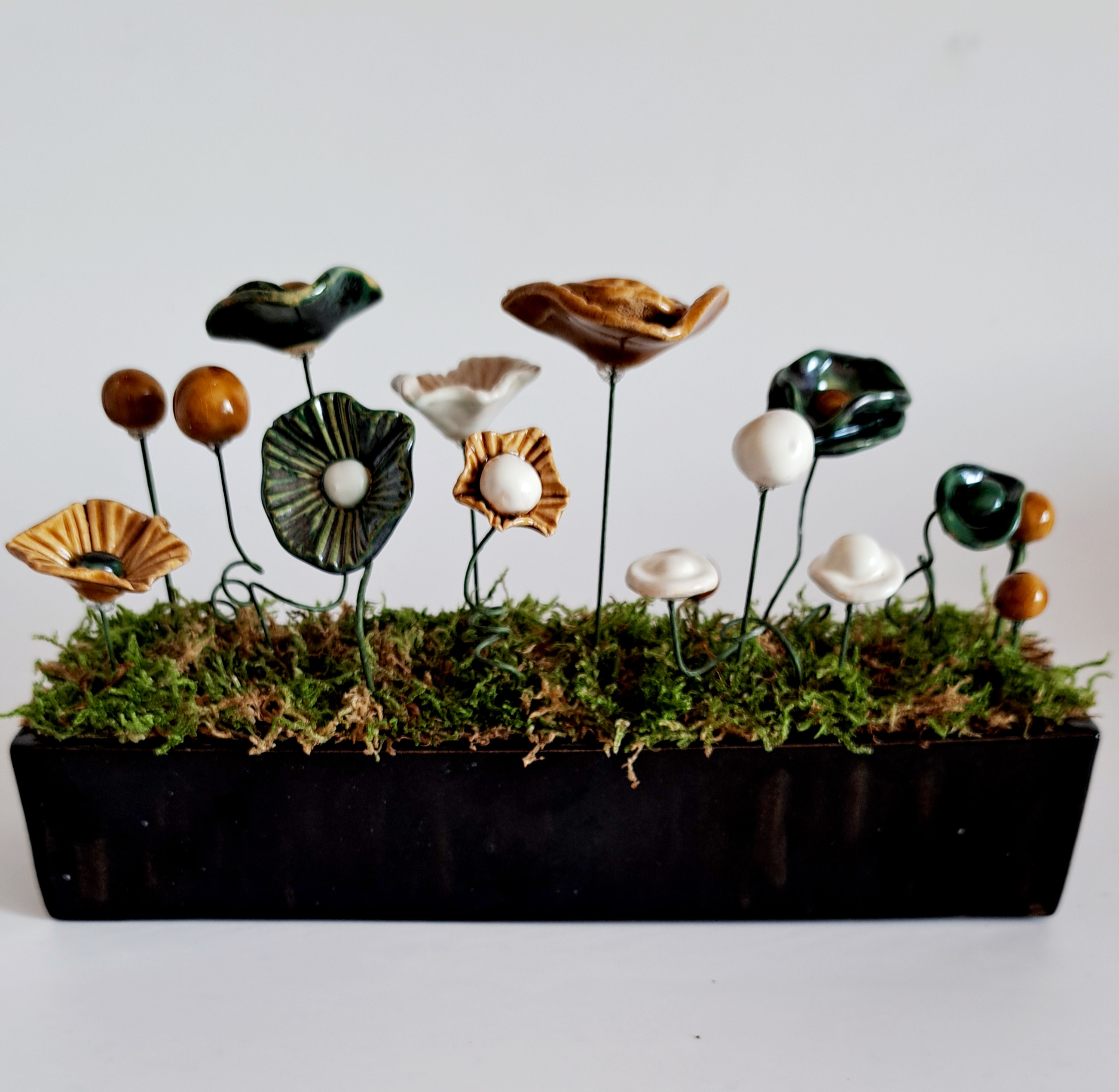 Keramická minizáhradka okrová 3