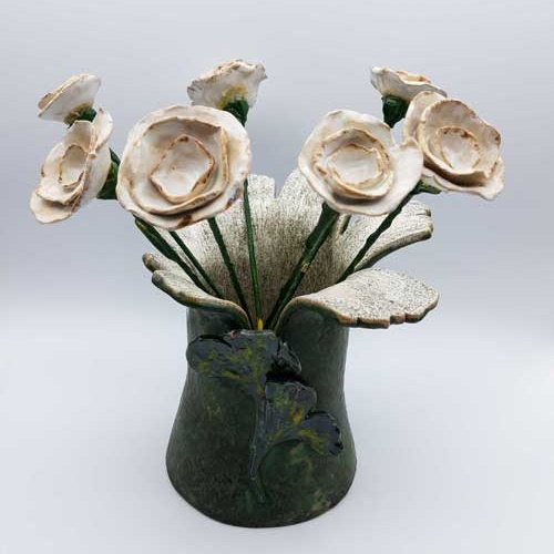 Keramická zelená váza 3