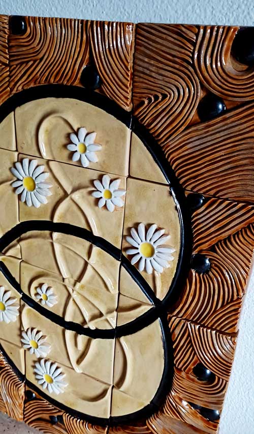 Keramický obraz margaréty 2